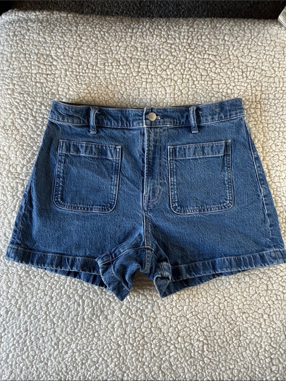 Madewell Classic High Rise Denim Blue Jean Sailor Shorts Size 29 Cotton Blend